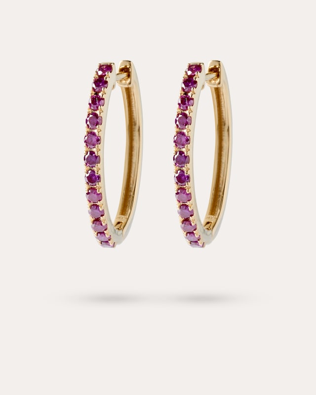 Creolen mit pinken Diamanten