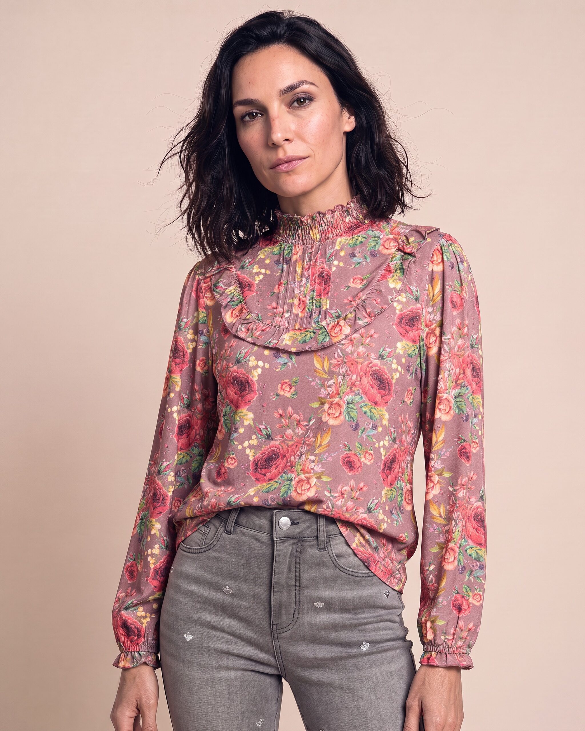 Produktabbildung für Shirt mit Blumendruck