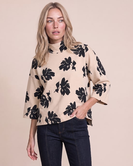 Produktabbildung für Sweatshirt mit Stehkragen