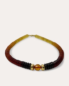 Produktabbildung für Collier mit Bernstein & Hämatit