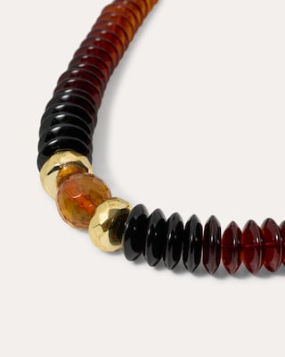 Produktabbildung 3 für Collier mit Bernstein & Hämatit