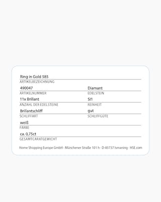 Produktabbildung 2 für Brillantring 0,75 ct