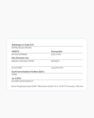 Produktabbildung 4 für Diamant-Anhänger 0,50 ct