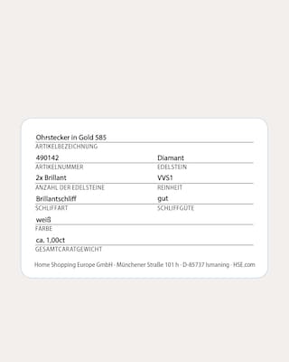 Produktabbildung 2 für Brillant-Ohrstecker 1,00 ct