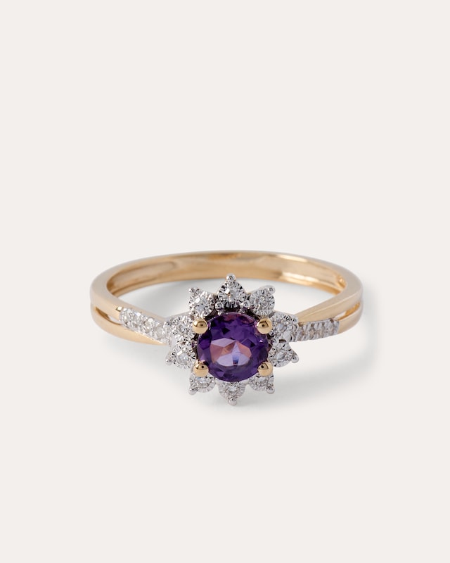 Ring mit Amethyst & Diamanten