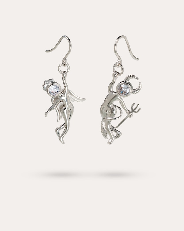 Ohrhaken Engel & Teufel mit Zirkonia