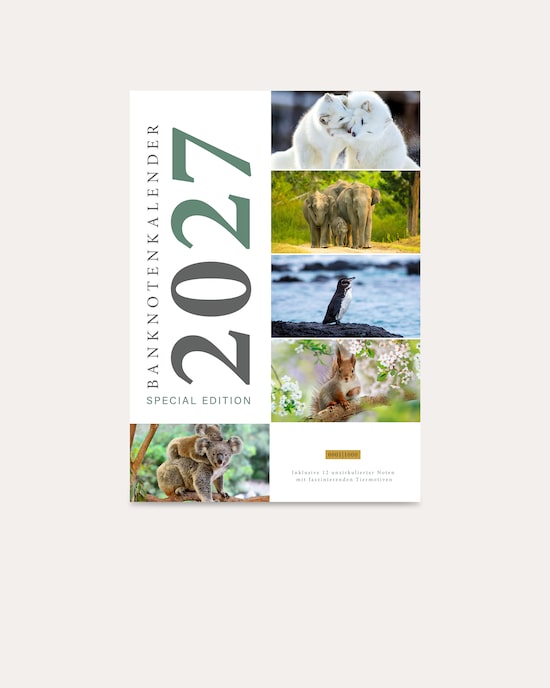 Produktabbildung für Banknotenkalender Tiere 2027