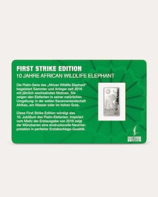Produktabbildung für Platinmünzbarren Elefant 2026 First Strike Edition