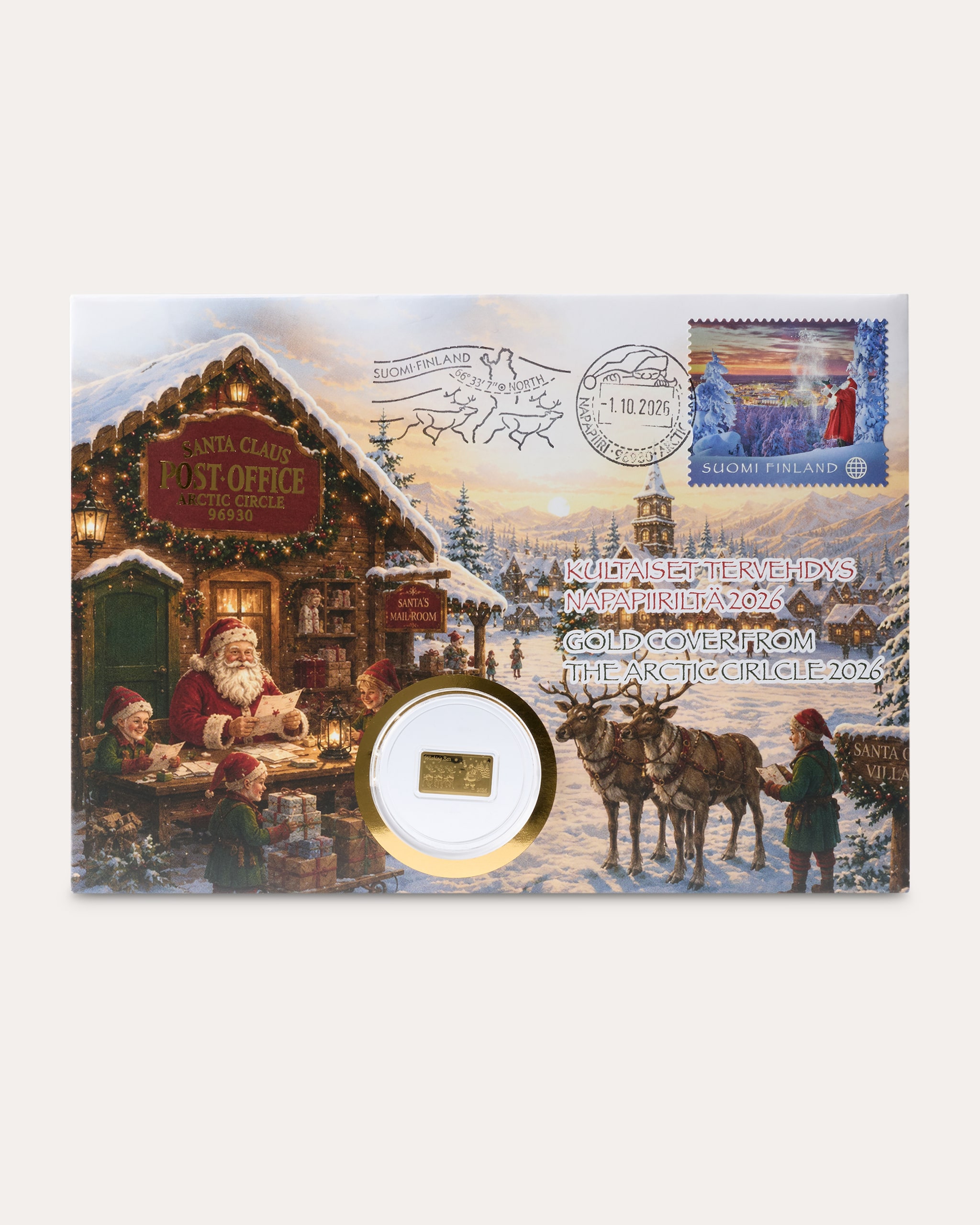Produktabbildung für Goldbarrenbrief Finnisches Weihnachtsdorf 2026
